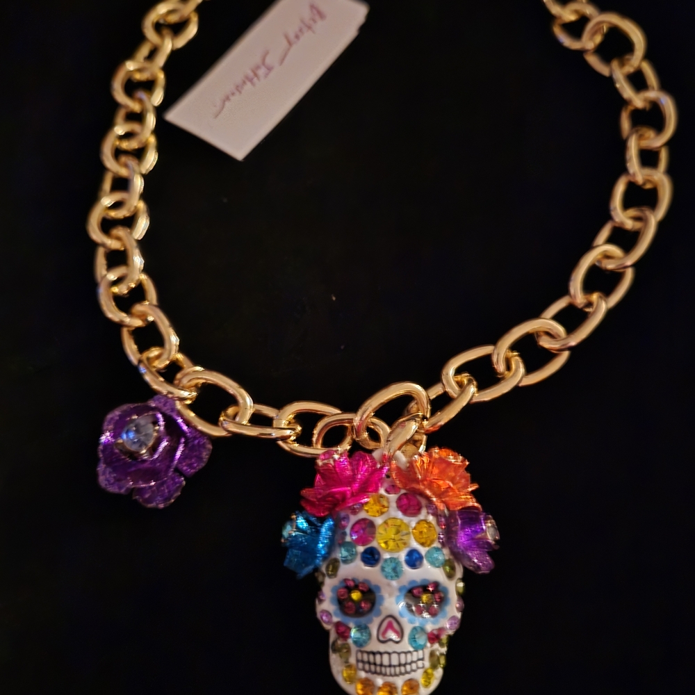 Betsey Johnson Multicolor Skull Necklace
